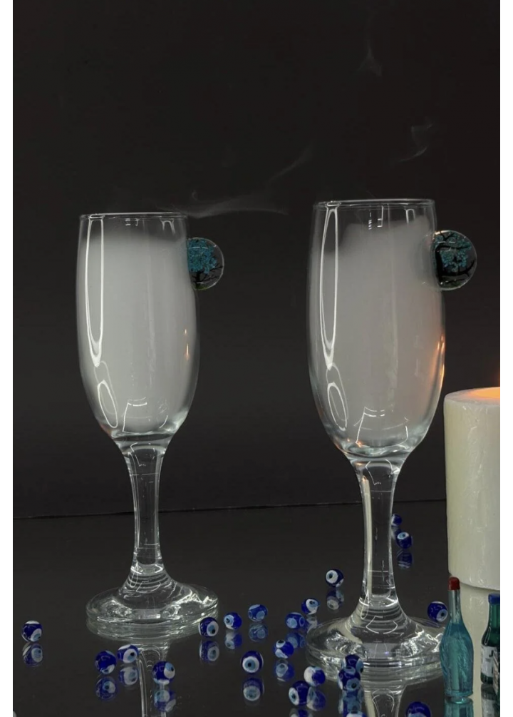 KirLiNova Mavi Çiçek Kahve Yanı - 190 ml