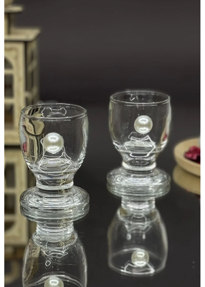 KirLiNova İnci Detaylı Kahve Yanı Bardak 2’li