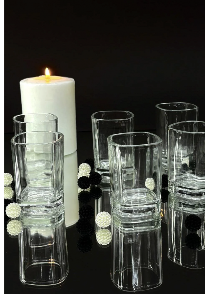 KirLiNova 6’lı Cam Kahve Yanı Su Bardağı Seti – Şık ve Minimal Tasarım