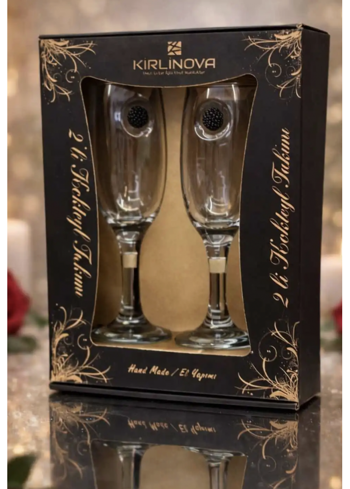 KirLiNova Siyah Böğürtlen Kokteyl Kadehi 2 li (Kahve Yanı Su/Kokteyl Bardak) 190 ml