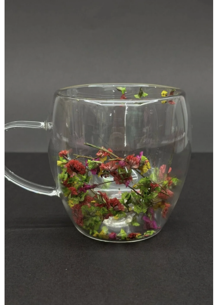 KirLiNova Çift Cidarlı Kulplu Cam Bardak Yeşil