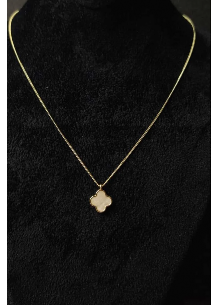 KirLiNova Yonca Figürlü Minimal Kadın Kolye Zincir