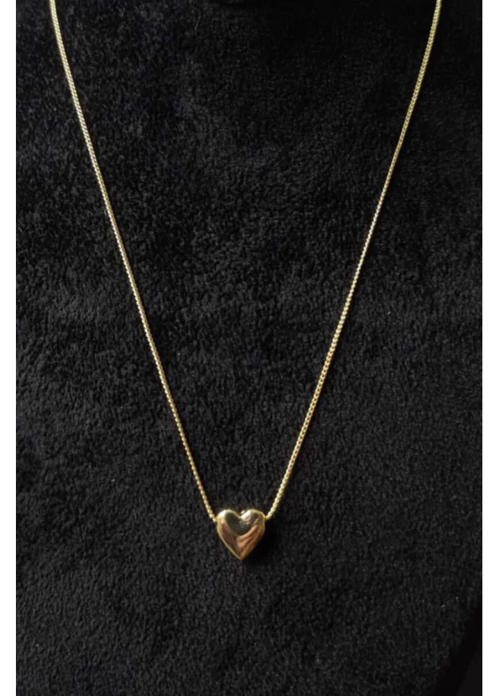 KirLiNova Parlak Kalp Figürlü Minimal Gold Görünümlü Kolye -Altın