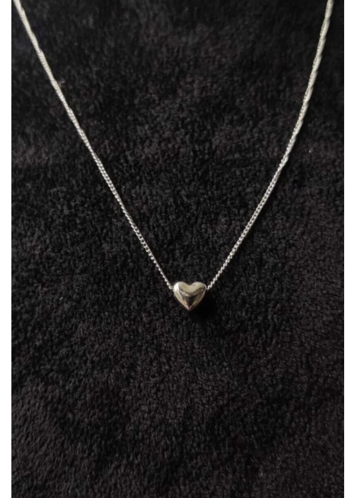 KirLiNova Parlak Kalp Figürlü Minimal Gümüş Ton Kolye -Gümüş