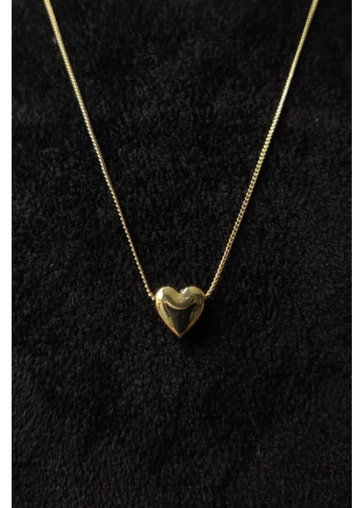 KirLiNova Parlak Kalp Figürlü Minimal Gold Görünümlü Kolye -Altın