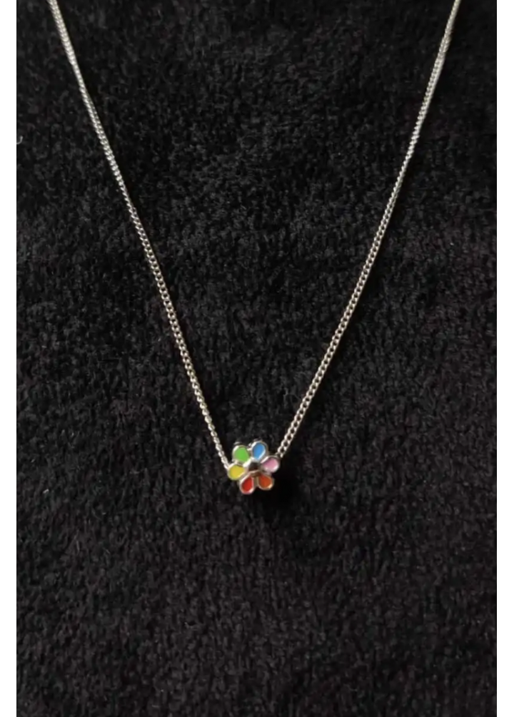 KirLiNova Renkli Çiçek Figürlü Minimal Kadın Kolye Zincir