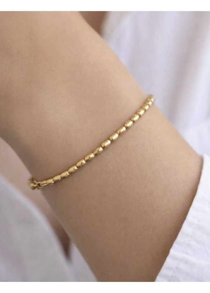 KirLiNova Altın Renk Boncuk Zincir Bileklik