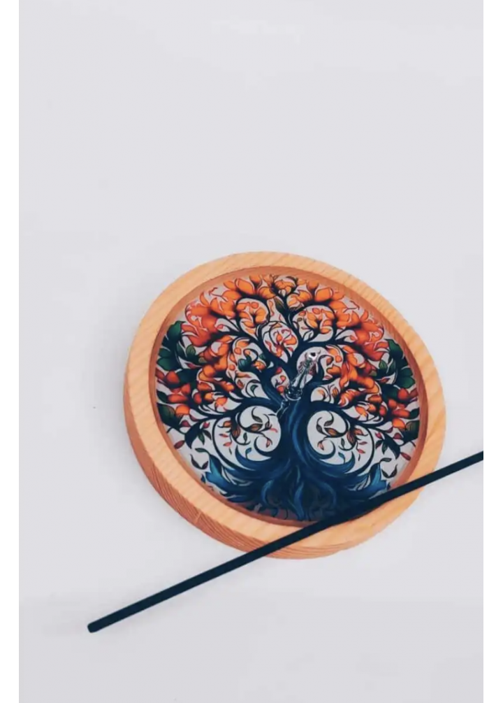 KirLiNova Çiçek Motifli Ahşap Tütsülük