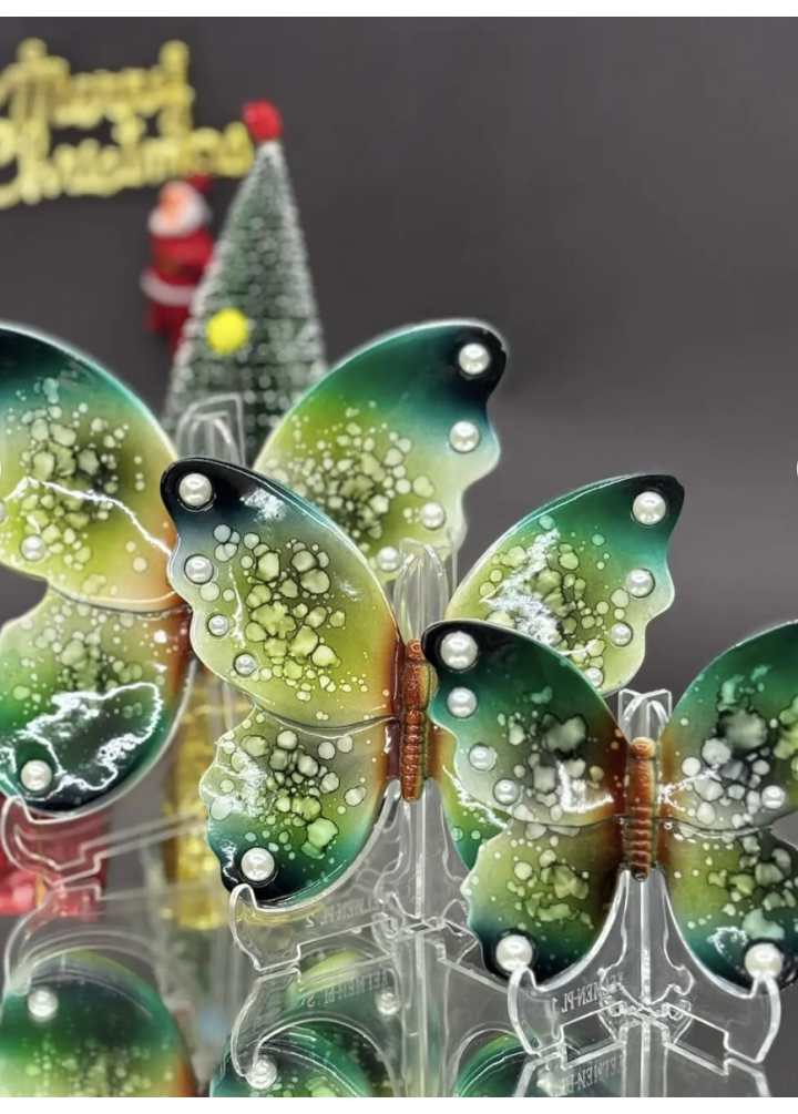 KirLiNova Yeşil El Yapımı Kelebek Biblo Dekoratif