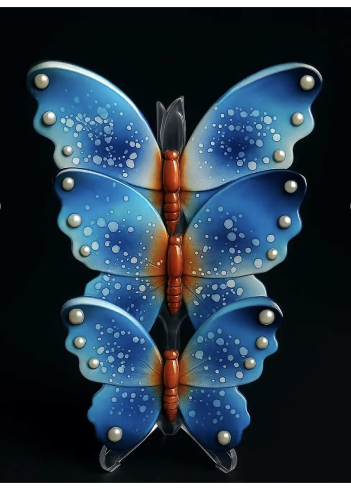 KirLiNova Mavi El Yapımı Kelebek Biblo Dekoratif